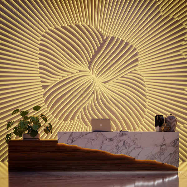 Wall design "Maui" with Backlight - M|R Walls by Mario Romano